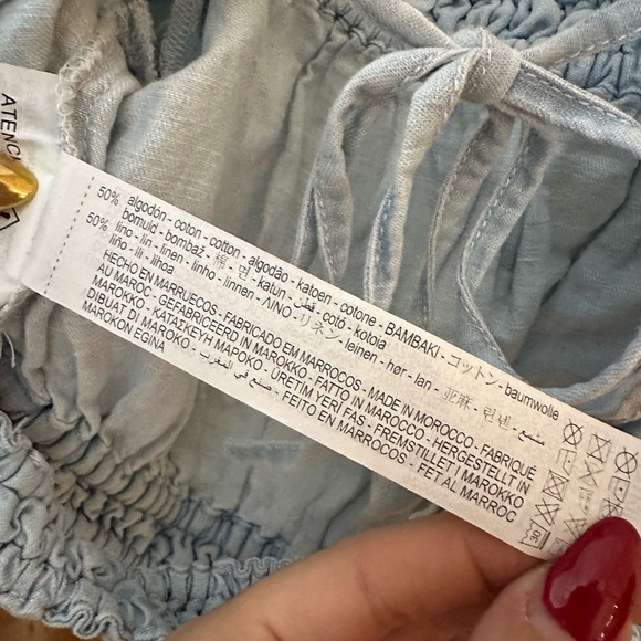 ZARA - LINEN BLEND CROPPED TOP - Picture 5 of 5